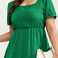 Plus Size Short Sleeve Square Neck Maxi Dress with Tiered Skirt Flowy A Line Silhouette