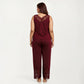 Plus Size 2-Piece Set Lace Trim Camisole Top and Pants Matching Lounge Set Sleeveless V Neck