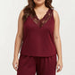 Plus Size 2-Piece Set Lace Trim Camisole Top and Pants Matching Lounge Set Sleeveless V Neck