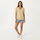 Short Sleeve Eyelet Blouse with V Neck Button Front Lace Trim Textured Shirt Top