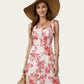 Sleeveless Floral Maxi Dress with Ruffle Strap Detail Square Neck and Tiered Skirt Flowy Design