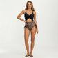 One Piece Swimsuit with Ruffle Trim Front Tie Detail and High Waisted Bottom