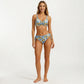2-Piece Bikini Set with Double Strap Top Side Tie Bottom Floral Print V Neck Adjustable Fit