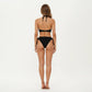 2-Piece Bikini Set with Lace Up Front Tie Top Halter Neck Side Tie Bottom Adjustable Fit