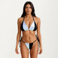 2-Piece Triangle Bikini Set with Adjustable Tie Side Bottom Halter Strap Top