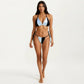 2-Piece Triangle Bikini Set with Adjustable Tie Side Bottom Halter Strap Top