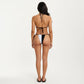 2-Piece Triangle Bikini Set with Adjustable Tie Side Bottom Halter Strap Top