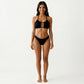2-Piece Bikini Set with Cutout Scoop Neck Top Adjustable Strap Design High Cut Bottom