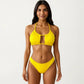 2-Piece Bikini Set with Cutout Scoop Neck Top Adjustable Strap Design High Cut Bottom