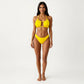 2-Piece Bikini Set with Cutout Scoop Neck Top Adjustable Strap Design High Cut Bottom