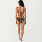 2-Piece Bandeau Bikini Set with Front Twist Detail Adjustable Strap Top Mid Rise Bottom