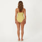 One Piece Swimsuit with Sweetheart Neck Front Tie Detail Ruched Waist Floral Print