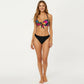 2-Piece Bikini Set with Push Up Underwire Top Front Tie Detail High Cut Bottom Floral Print