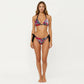 2-Piece Triangle Bikini Set with Halter Tie Top Adjustable String Bottom