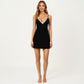 Lace Trim Short Sleep Dress Adjustable Strap Nightgown Lightweight Relaxed Fit Sleepwear