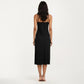 Lace Trim Midi Sleep Dress Adjustable Strap Nightgown Lightweight Relaxed Fit Sleepwear