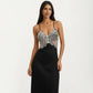 Lace Trim Midi Sleep Dress Adjustable Strap Nightgown Lightweight Relaxed Fit Sleepwear