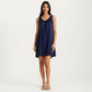 Sleeveless Sleep Dress with Pleated Front Detail Relaxed Fit Lightweight Nightgown