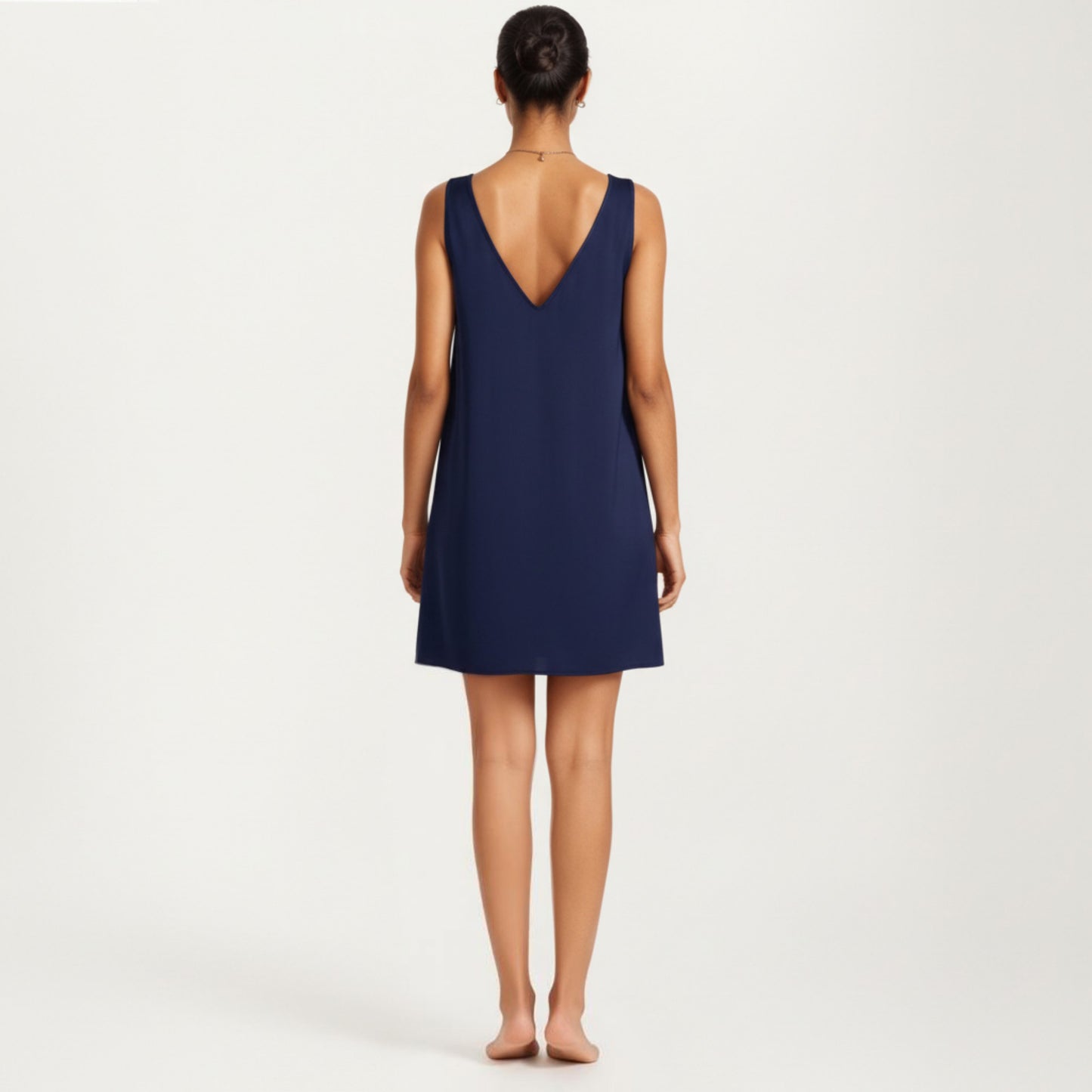 Sleeveless Sleep Dress with Pleated Front Detail Relaxed Fit Lightweight Nightgown