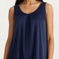 Sleeveless Sleep Dress with Pleated Front Detail Relaxed Fit Lightweight Nightgown