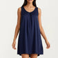 Sleeveless Sleep Dress with Pleated Front Detail Relaxed Fit Lightweight Nightgown