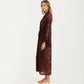 Long Length Open Front Robe with Wide Sleeves Printed Lightweight Flowing Lounge Layer