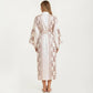 Long Length Open Front Robe with Wide Sleeves Printed Lightweight Flowing Lounge Layer