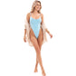 High Cut One Piece Swimsuit with Scoop Neck Design