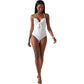 Textured Tie Front One Piece Swimsuit with Open Back