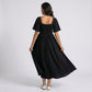 Maternity V Neck Midi Dress with Flutter Sleeves and Smocked Empire Waist