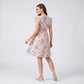Floral Maternity Dress with Flutter Sleeves and Empire Waist