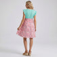 Flutter Sleeve Maternity Dress with Floral Skirt and Tie Waist