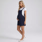 Maternity Overall Romper with Pleated Front and Button Strap Details