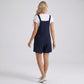 Maternity Overall Romper with Pleated Front and Button Strap Details