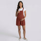 Maternity Overall Romper with Pleated Front and Button Strap Details