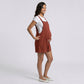Maternity Overall Romper with Pleated Front and Button Strap Details