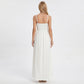 Lace Bodice Maxi Dress with Spaghetti Straps and Flowy Skirt