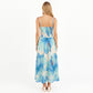Floral Maxi Dress with Sweetheart Bodice and Smocked Back