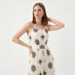 Printed Wide Leg Jumpsuit with Spaghetti Straps and Smocked Back