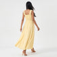 Smocked Maxi Dress with Ruffle Straps and Tie Front Neckline