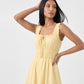 Smocked Maxi Dress with Ruffle Straps and Tie Front Neckline