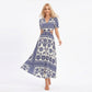 Cutout Maxi Dress with Short Sleeves and Tie Waist Detail