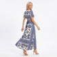 Cutout Maxi Dress with Short Sleeves and Tie Waist Detail