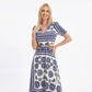 Cutout Maxi Dress with Short Sleeves and Tie Waist Detail