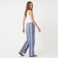 Striped Wide Leg Pants with Drawstring Waist