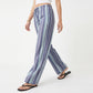 Striped Wide Leg Pants with Drawstring Waist