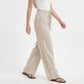 Wide Leg Pants with Drawstring Waist and Side Sequin Trim