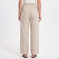 Wide Leg Pants with Drawstring Waist and Side Sequin Trim