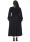 Anna-Kaci Women's Plus Size Casual Poet Long Sleeve Smocked Dress Crewneck Flowy Tiered Midi Dress