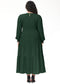 Anna-Kaci Women's Plus Size Casual Poet Long Sleeve Smocked Dress Crewneck Flowy Tiered Midi Dress